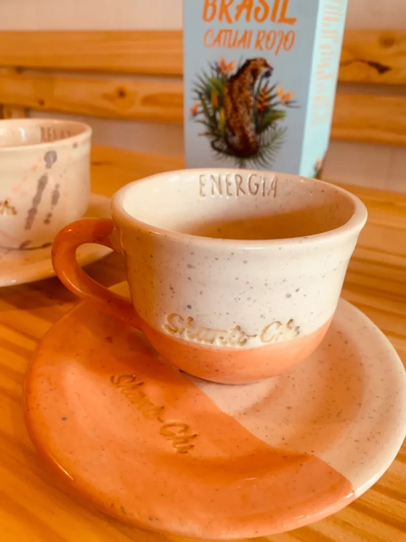 Pack taza y plato bicolor